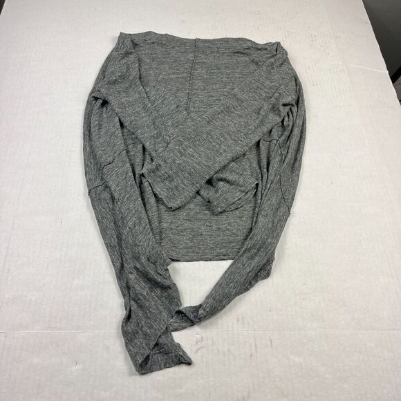 Artisan NY Linen Cardigan Gray Long Sleeve Draped Open Front Sweater SMALL * - Picture 9 of 11